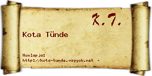 Kota Tünde névjegykártya